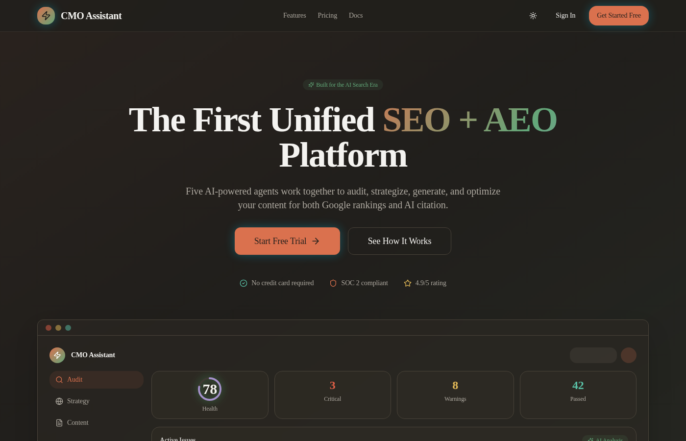 CMO Assistant - AI-powered SEO and content platform